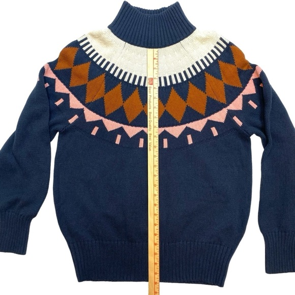 Free Assembly Fair Isle Sweater Womens Large Navy Blue Midweight - Picture 9 of 14